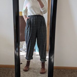 Madewell Gray Plaid Flannel Track Trousers - Curvy Fit